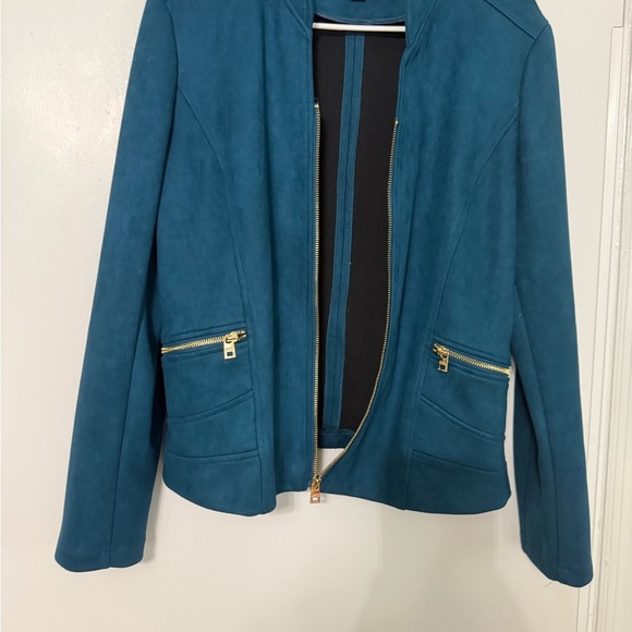 Marc New York Faux Suede Teal Jacket - Picture 2 of 8